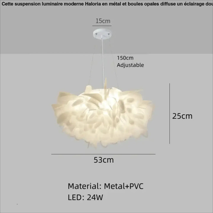 Suspension contemporaine blanche design aérien moderne