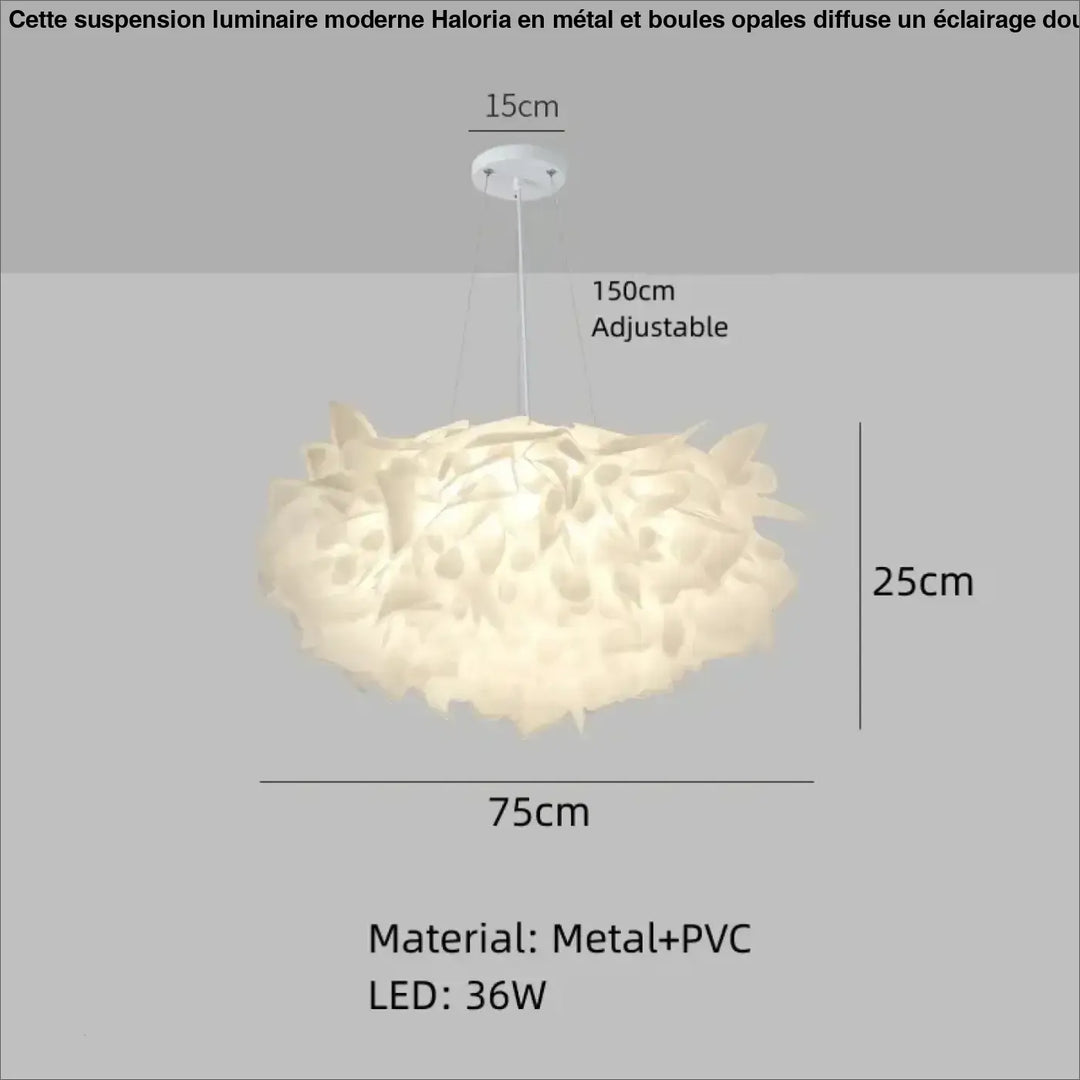 Suspension contemporaine blanche design aérien moderne