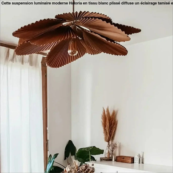 Suspension luminaire moderne pétales plissés inspiration fleur


