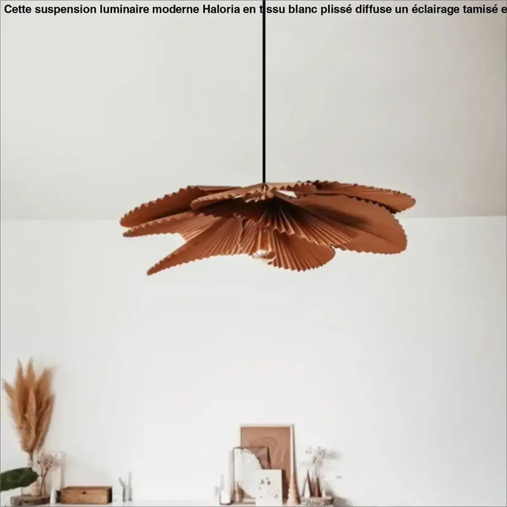 Suspension luminaire moderne pétales plissés inspiration fleur

