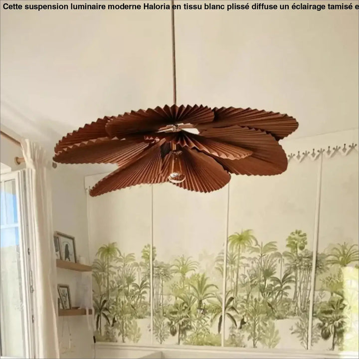 Suspension luminaire moderne pétales plissés inspiration fleur

