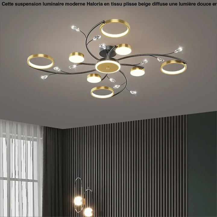 Plafonnier LED moderne design floral pour salon

