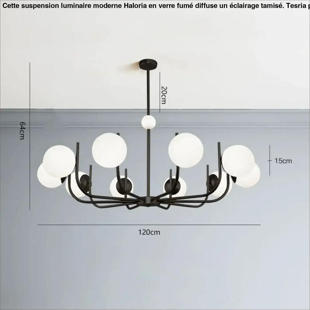 Suspension luminaire moderne à globes en verre blanc