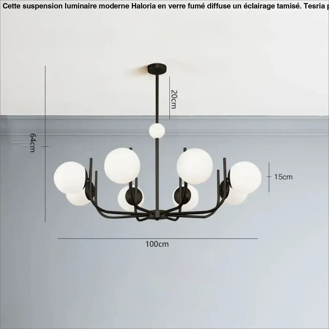 Suspension luminaire moderne à globes en verre blanc