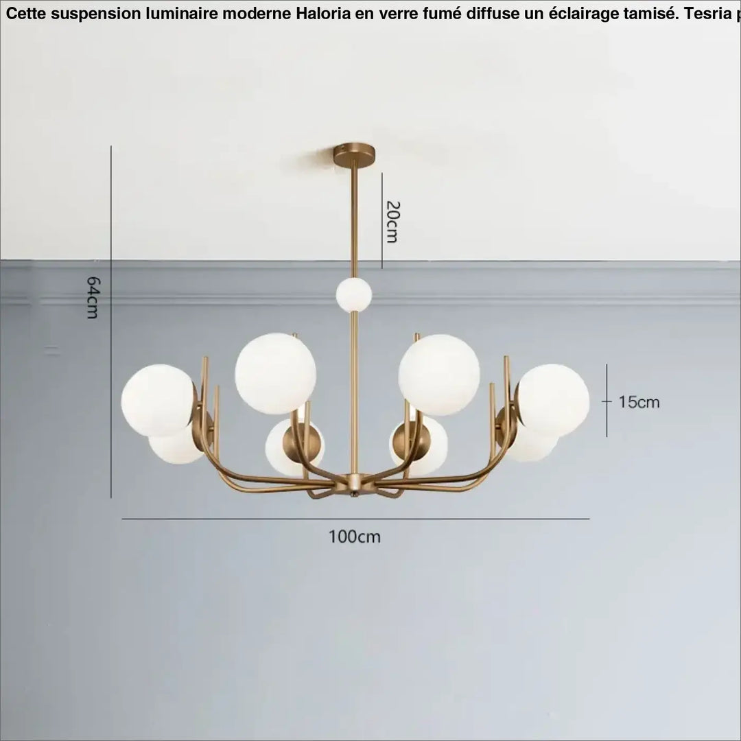 Suspension luminaire moderne à globes en verre blanc