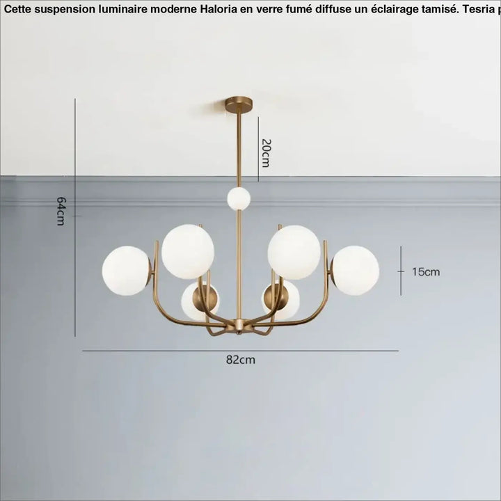 Suspension luminaire moderne à globes en verre blanc