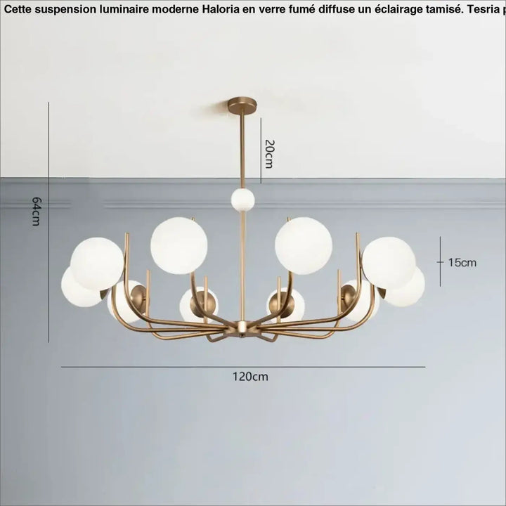Suspension luminaire moderne à globes en verre blanc