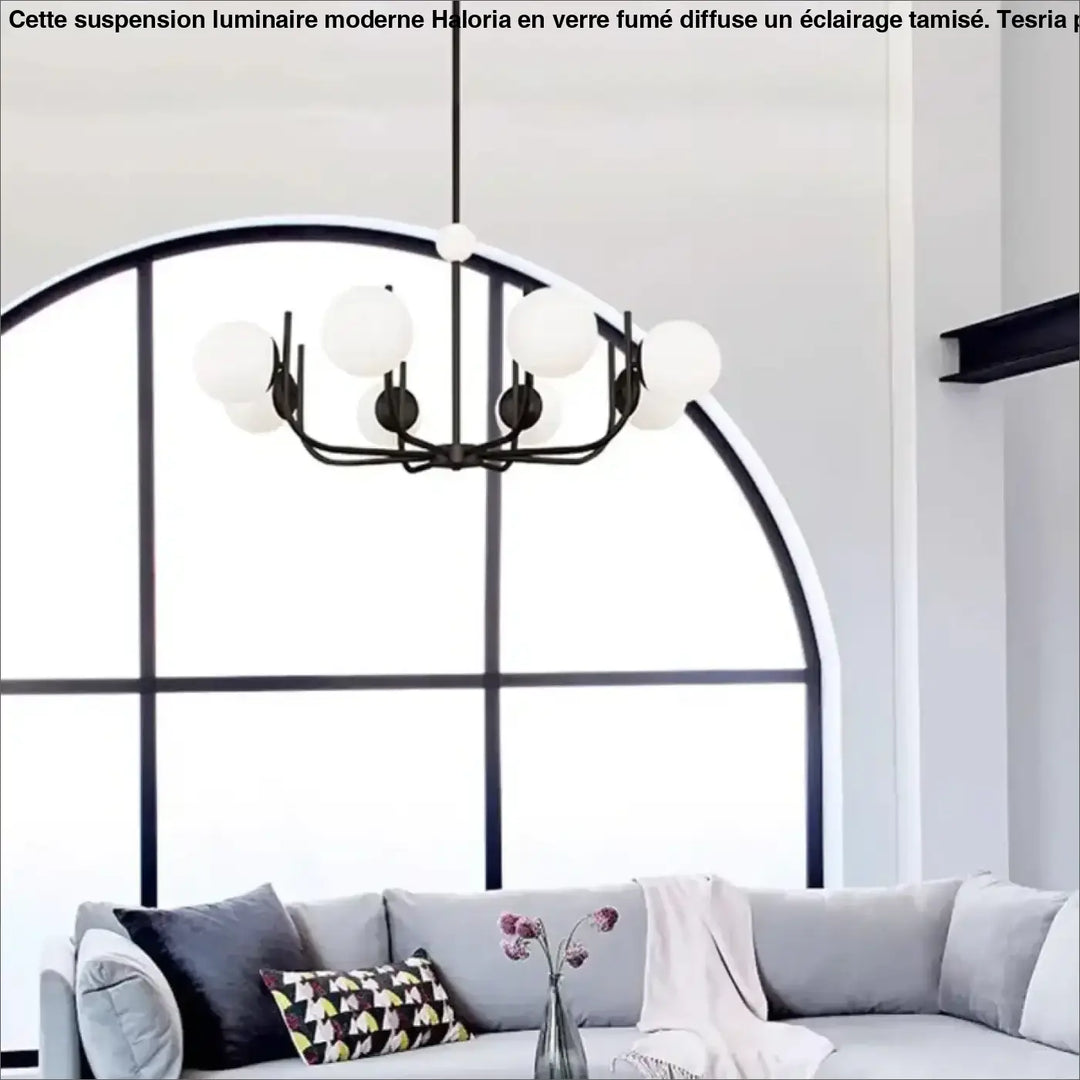Suspension luminaire moderne à globes en verre blanc