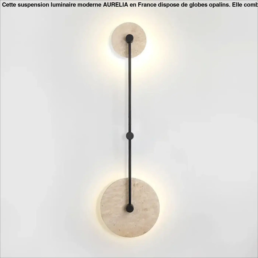 Applique murale design moderne en pierre et métal avec éclairage LED

