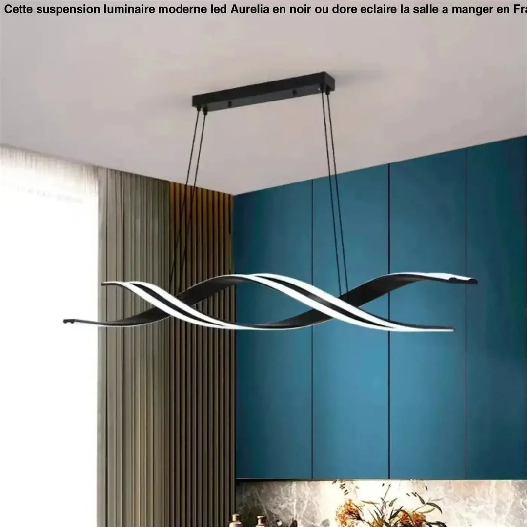 Suspension luminaire moderne LED noir ou doré pour salle à manger


