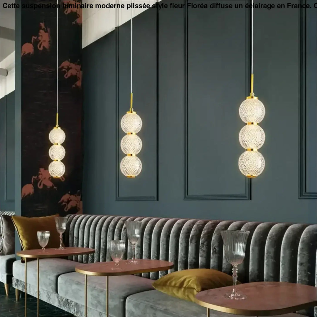Suspension Luminaire Design Moderne à Boules en Verre

