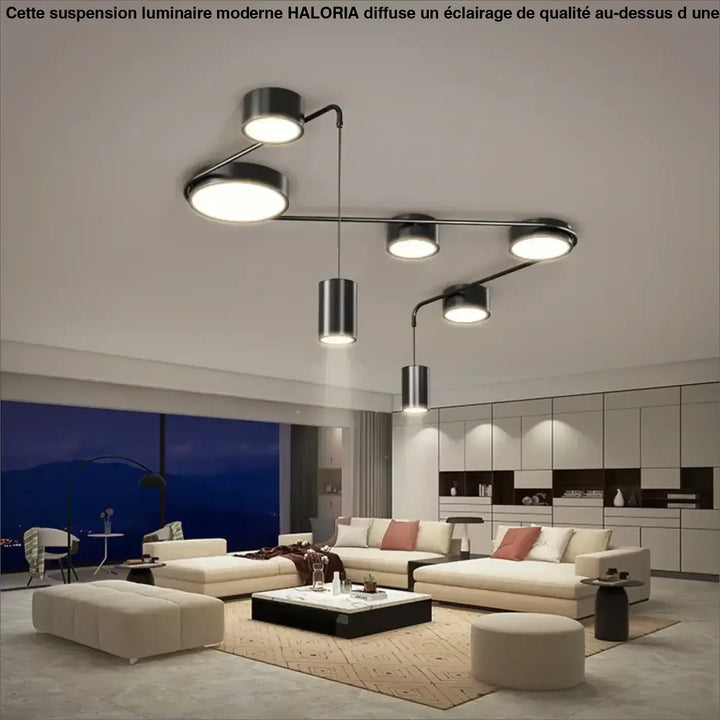 Suspension luminaire yalmi en métal noir moderne avec bras angulaires et ampoules led pour chambre à coucher 90-260v