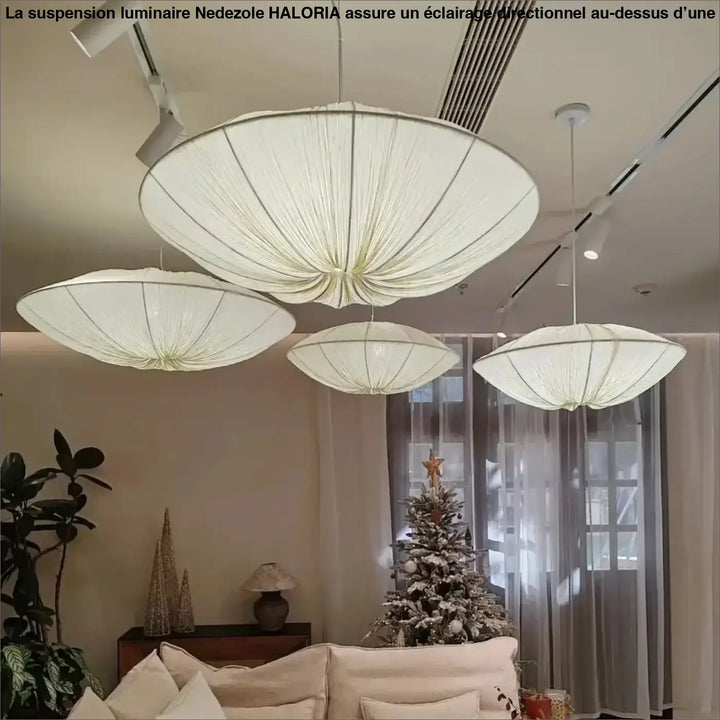 Suspension circulaire en tissu élégant style contemporain