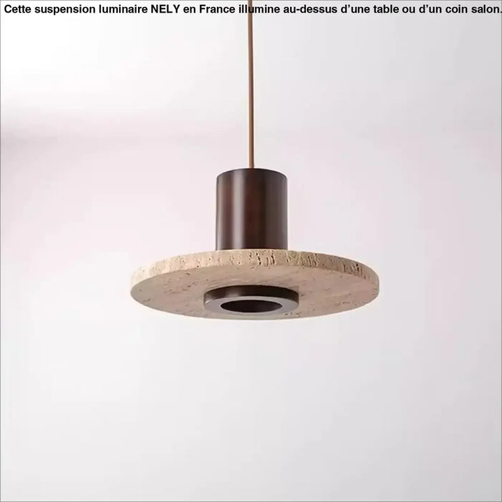Suspension design minimaliste en travertin avec éclairage led