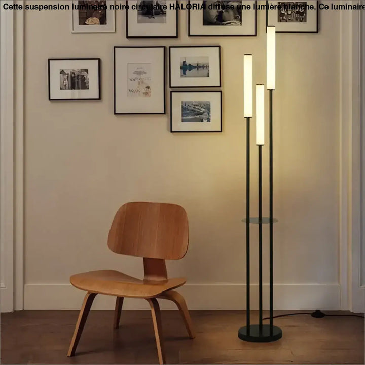 Lampadaire design contemporain led à tubes élégants noir
