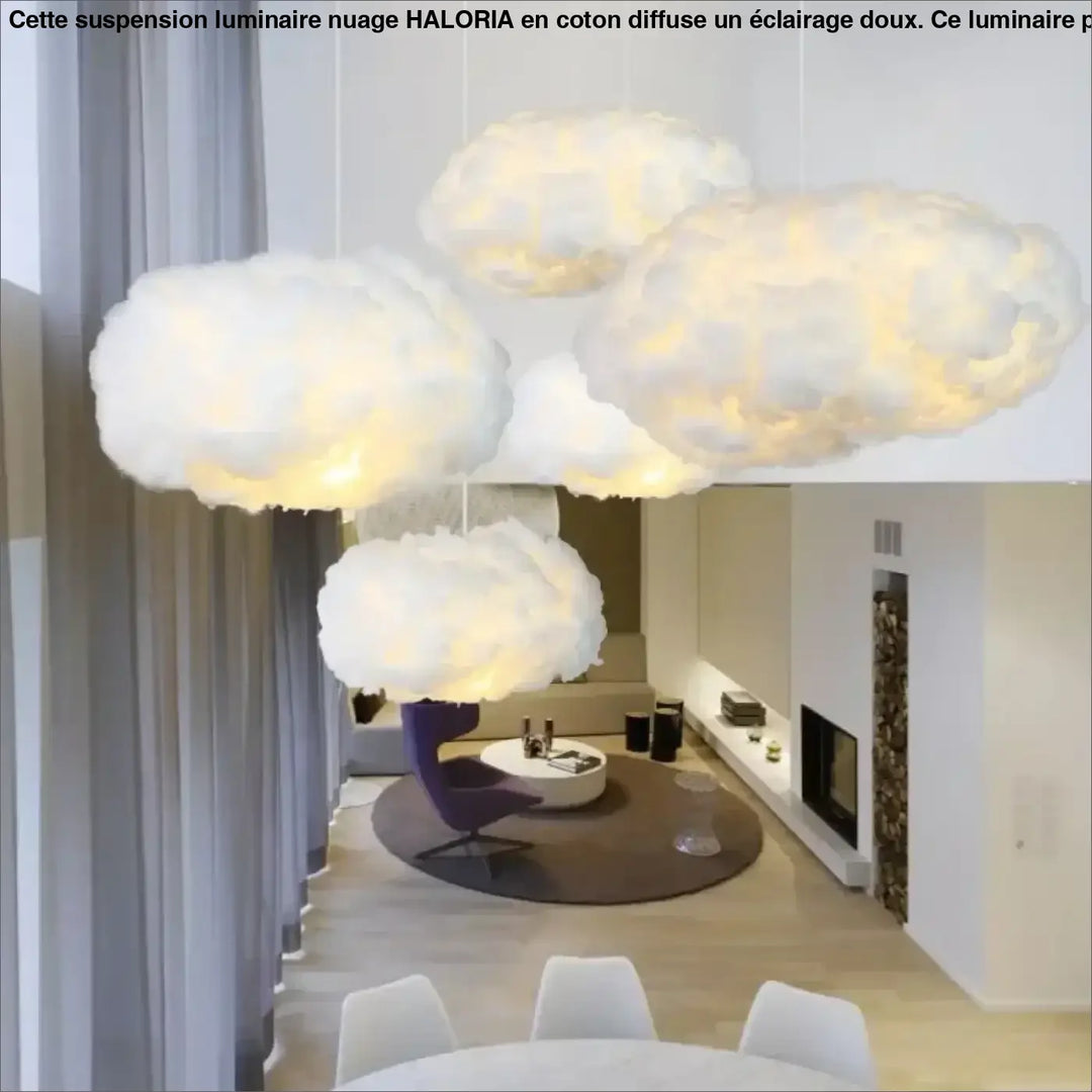 Suspension luminaire nuage en cotton pour intérieur moderne

