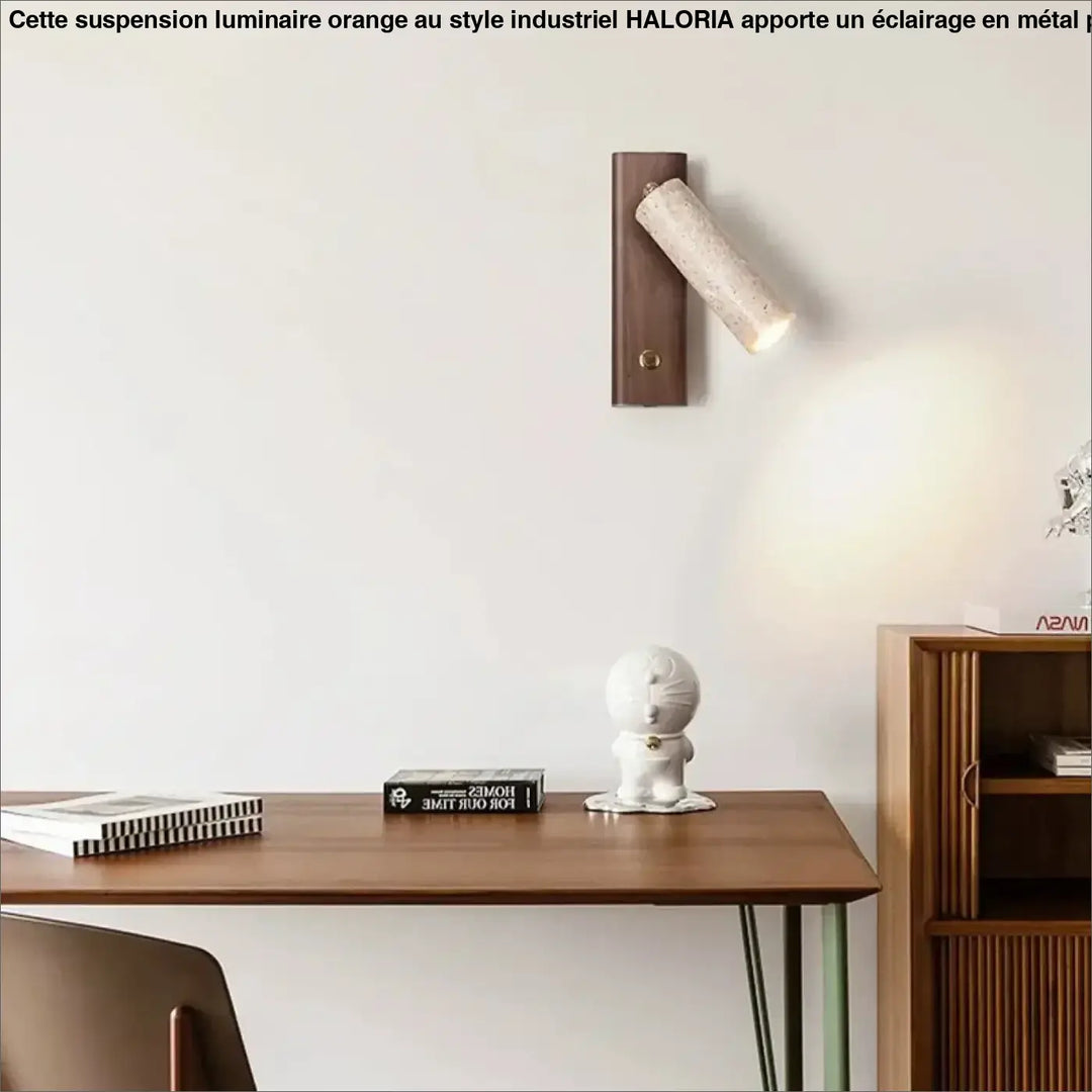 Applique moderne en bois avec interrupteur style chic