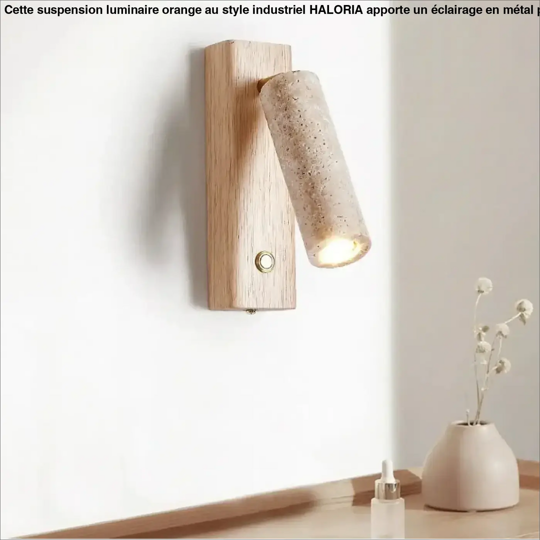 Applique moderne en bois avec interrupteur style chic