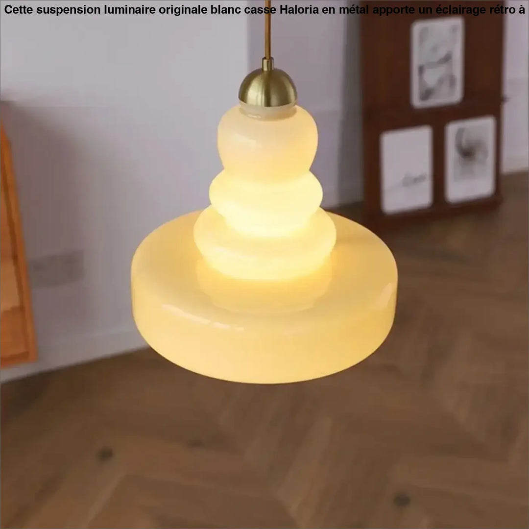 Suspension Luminaire Originale Blanc Cassé Forme Artistique