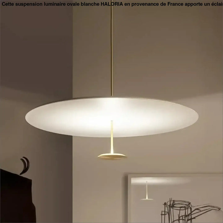 Suspension Luminaire Ovale Blanche Moderne En Aluminium