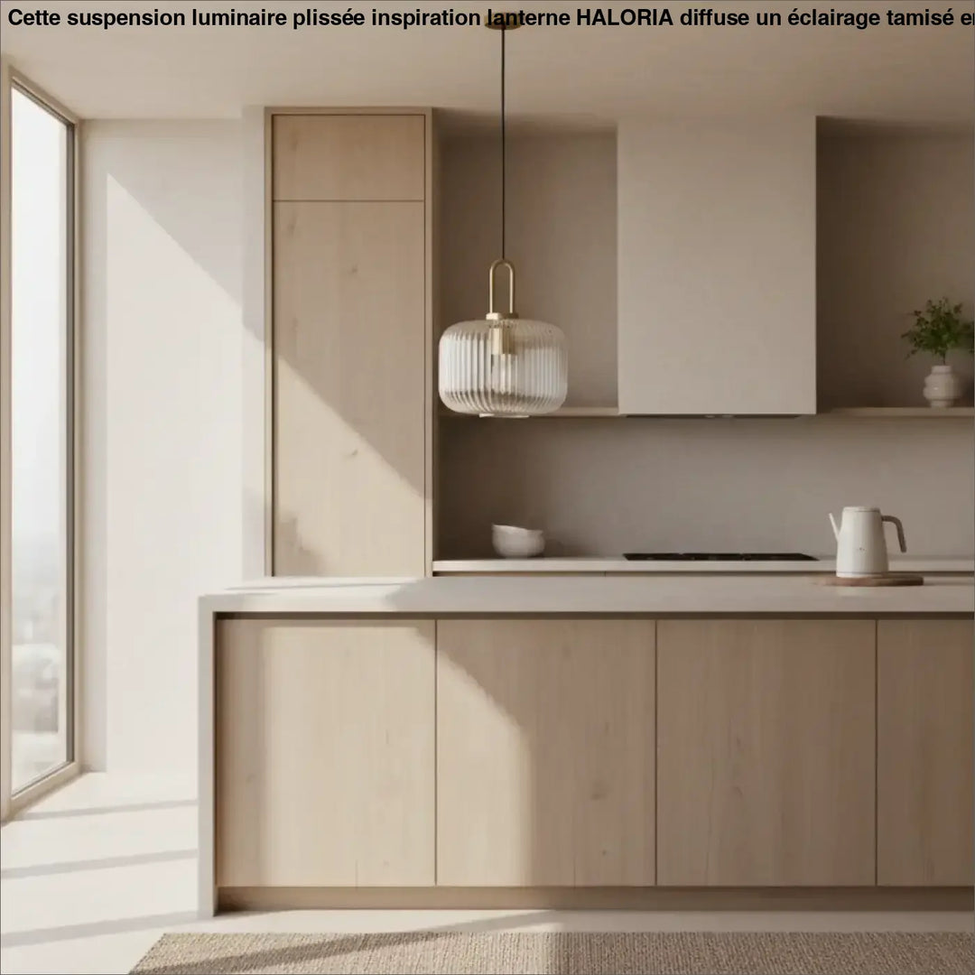 Suspension design contemporaine verre strié élégance chic