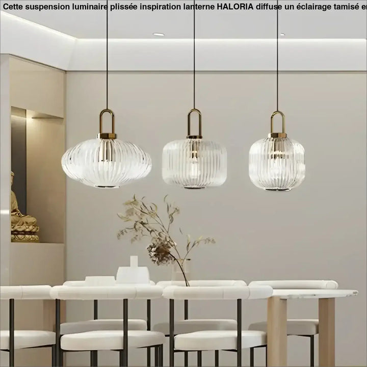 Suspension Design Contemporaine Verre Strié Élégance Chic