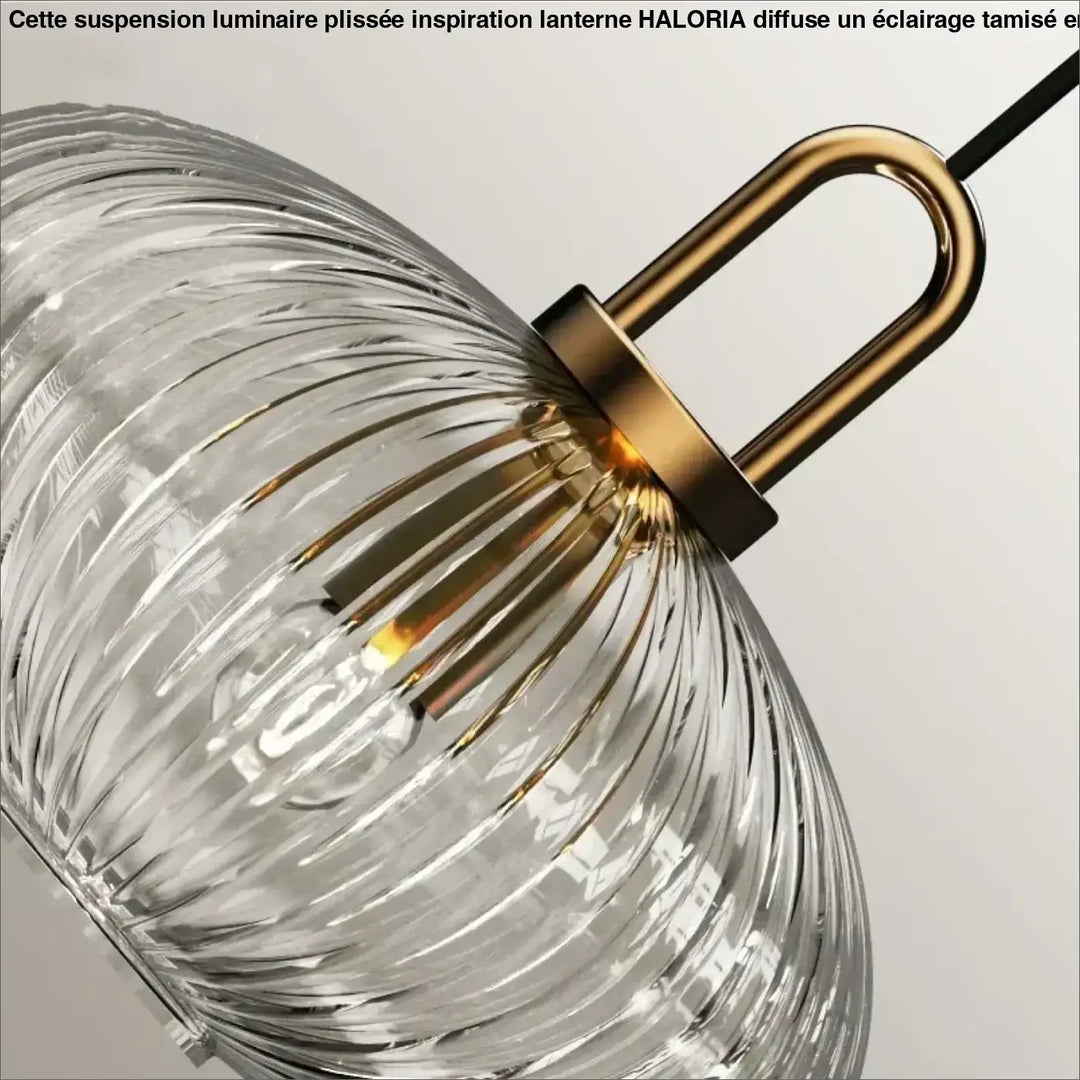 Suspension Design Contemporaine Verre Strié Élégance Chic