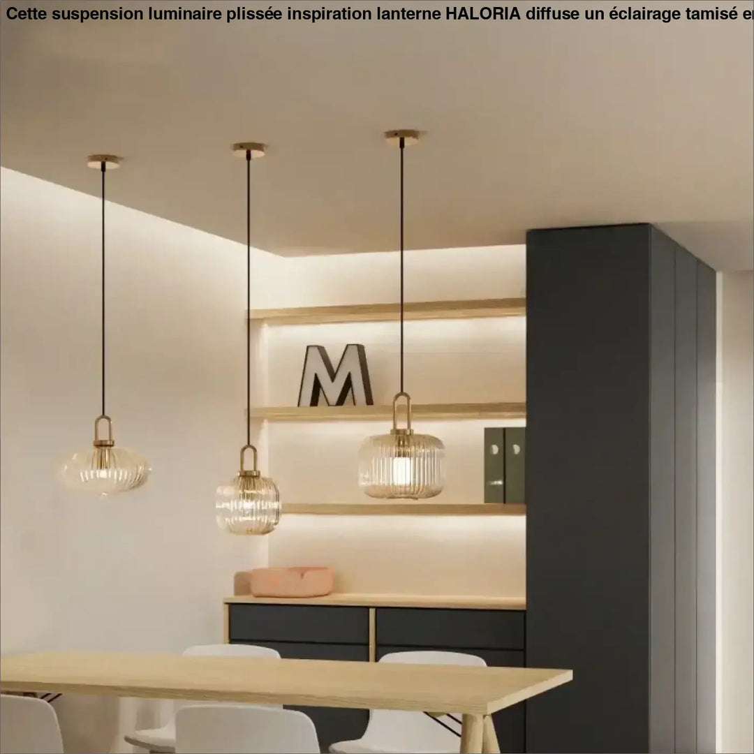 Suspension Design Contemporaine Verre Strié Élégance Chic