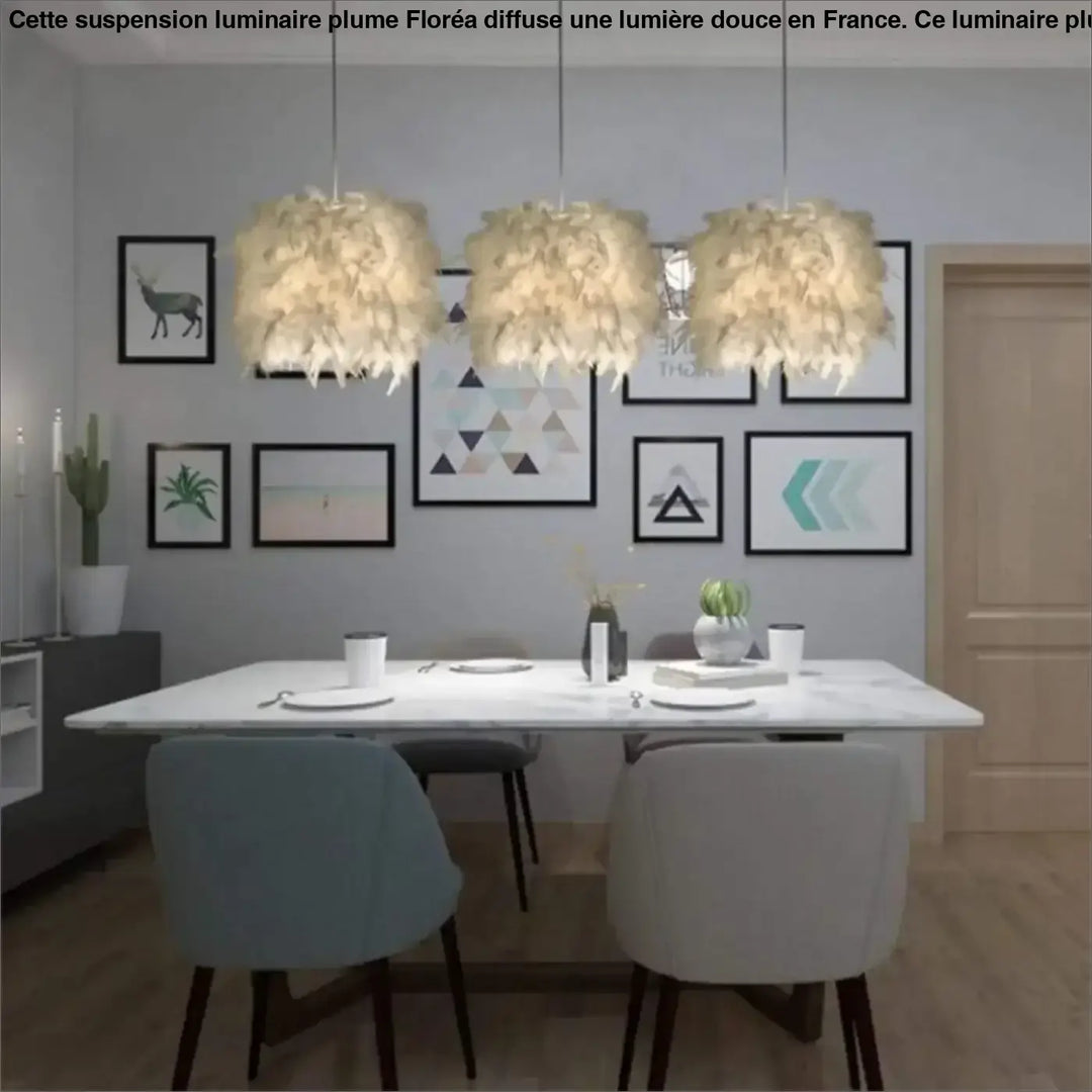 Suspension Luminaire Plume Cylindrique Blanche