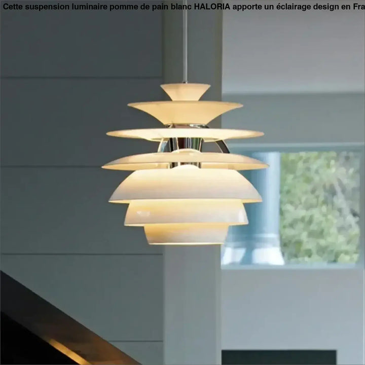 Suspension Luminaire Pomme De Pain Blanc Design Contemporain