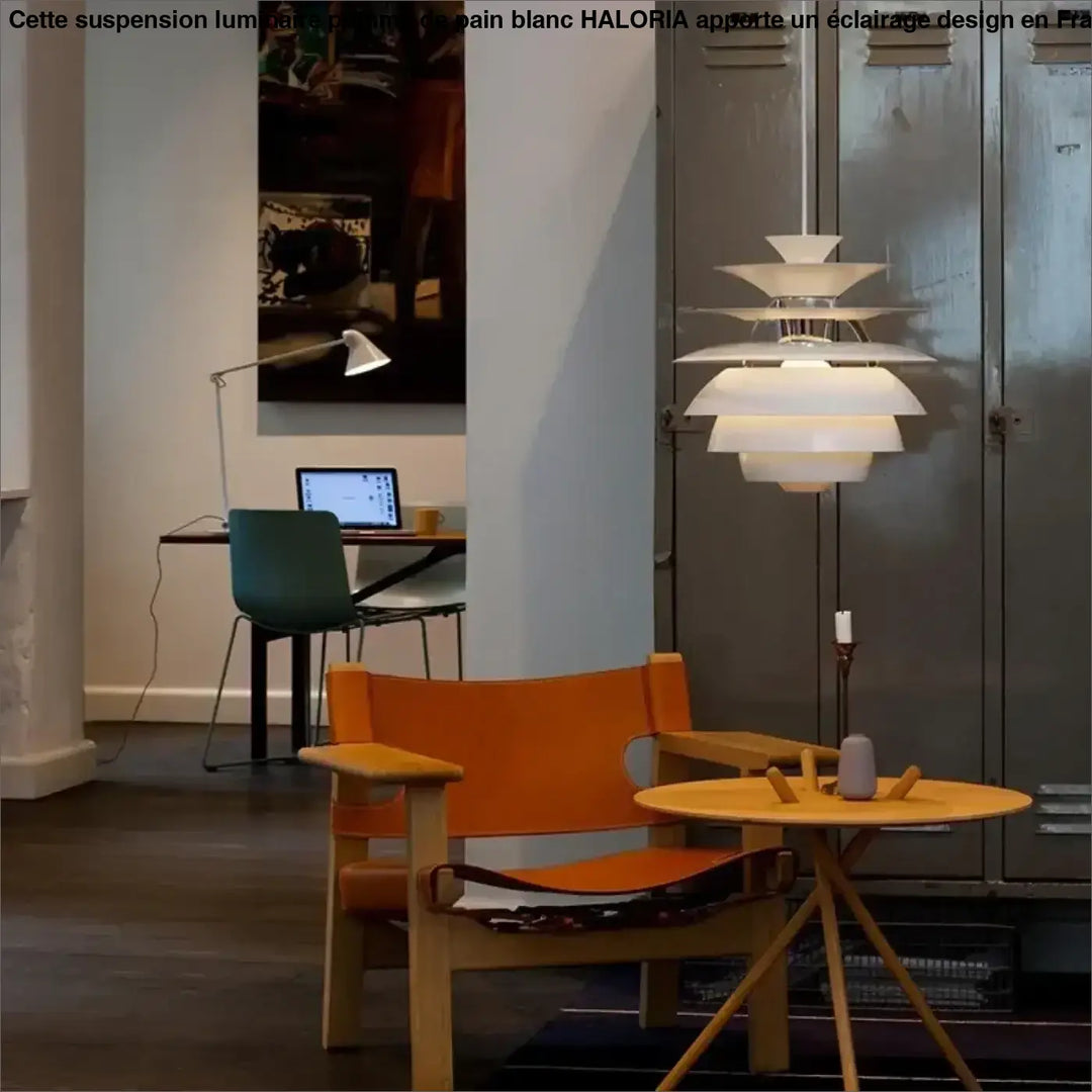 Suspension Luminaire Pomme De Pain Blanc Design Contemporain