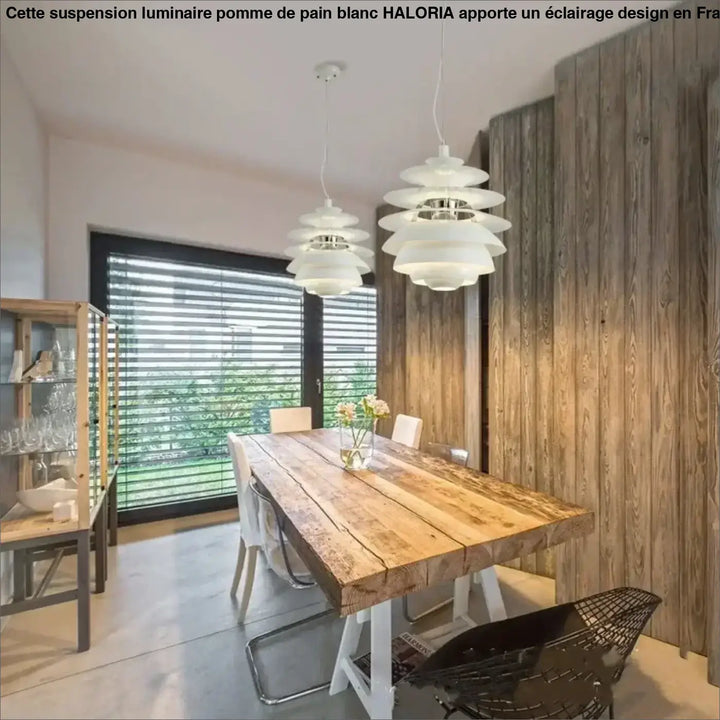 Suspension Luminaire Pomme De Pain Blanc Design Contemporain