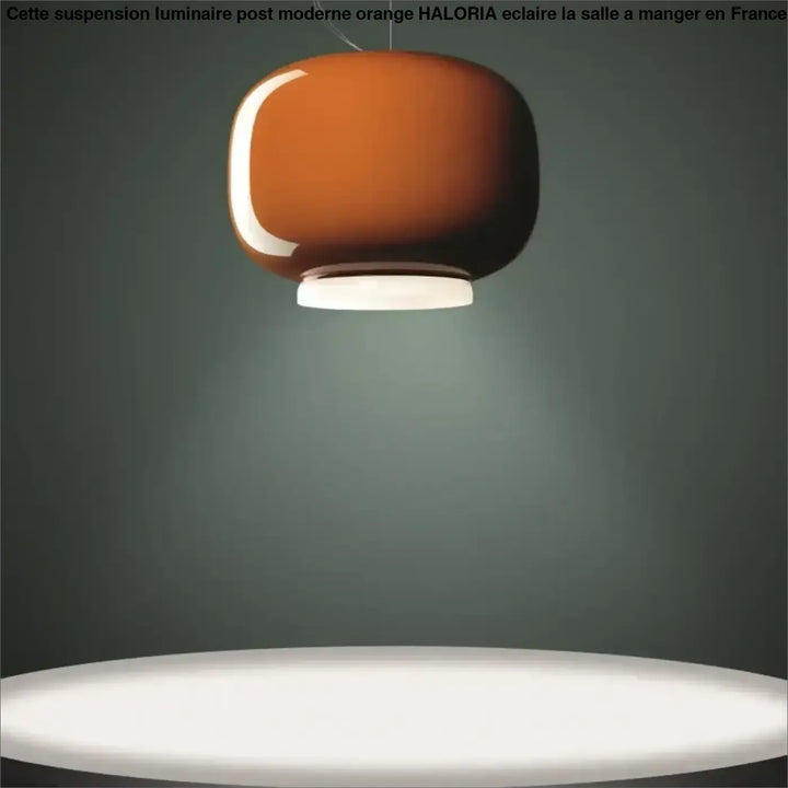 Suspension Luminaire Post Moderne Orange Verre Élégant