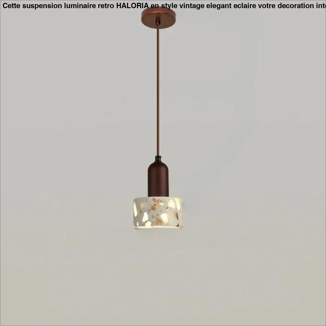 Suspension luminaire tosca avec chaîne cordon réglable, abat-jour cylindrique en terrazzo blanc pailleté or et beige
