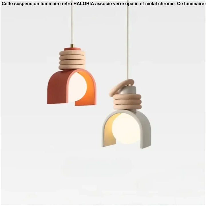 Suspension design archi résine et fer moderne chic