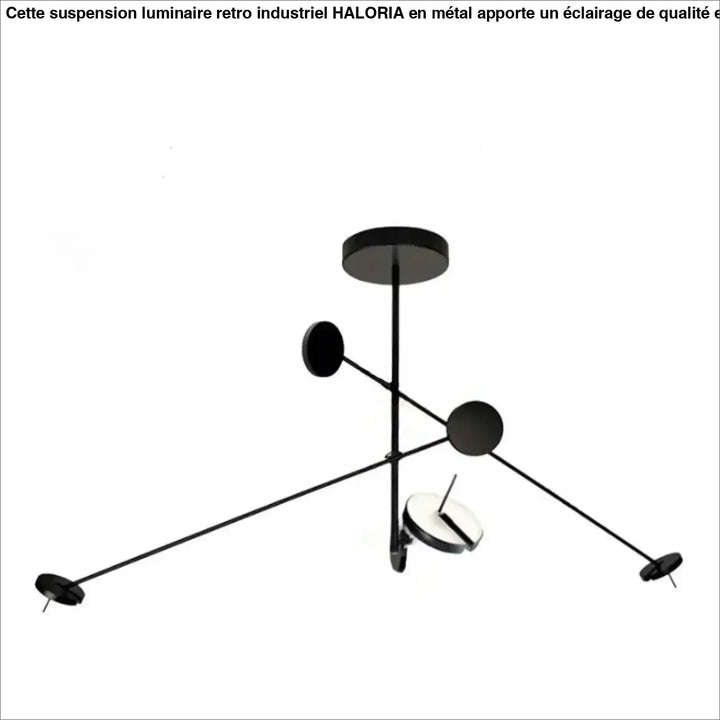 Suspension luminaire krosso noir minimaliste avec tiges fines et disques circulaires en métal élégant