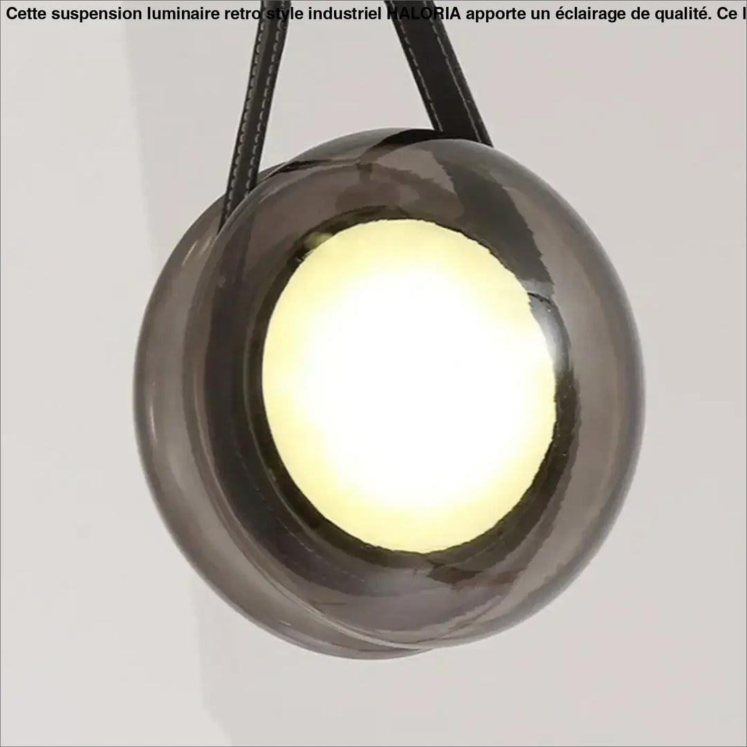 Suspension luminaire design moderne rond en métal anthracite