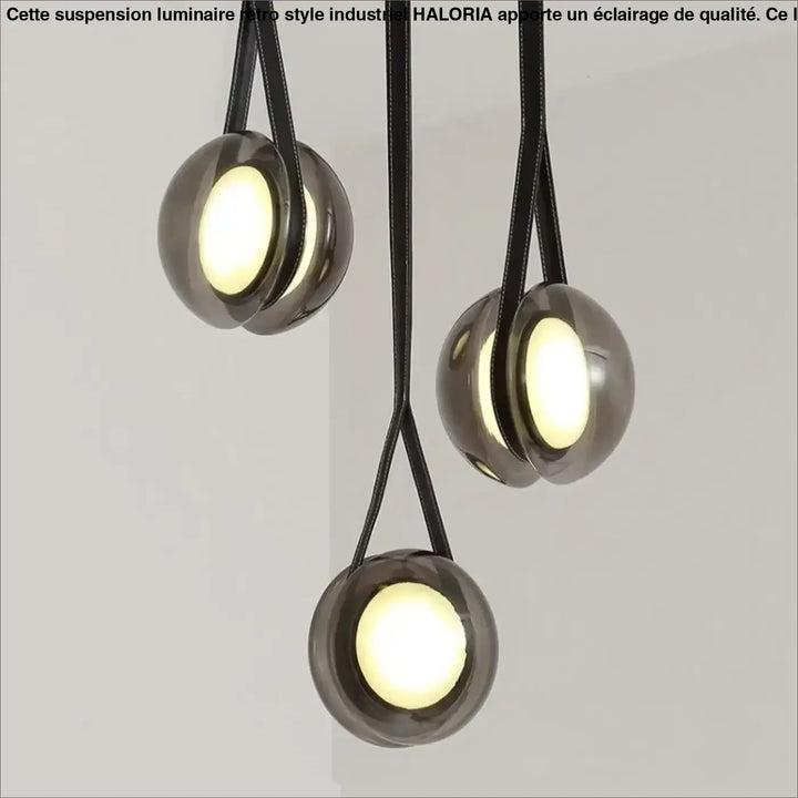 Suspension luminaire design moderne rond en métal anthracite