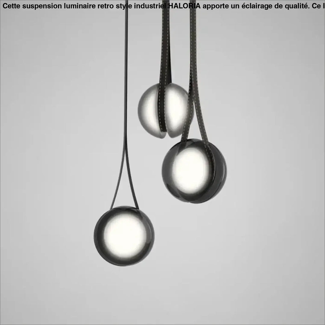 Suspension luminaire design moderne rond en métal anthracite