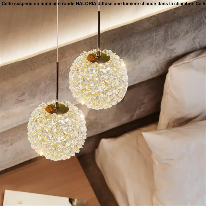 Suspension luminaire ronde à la lumière chaude pour chambre

