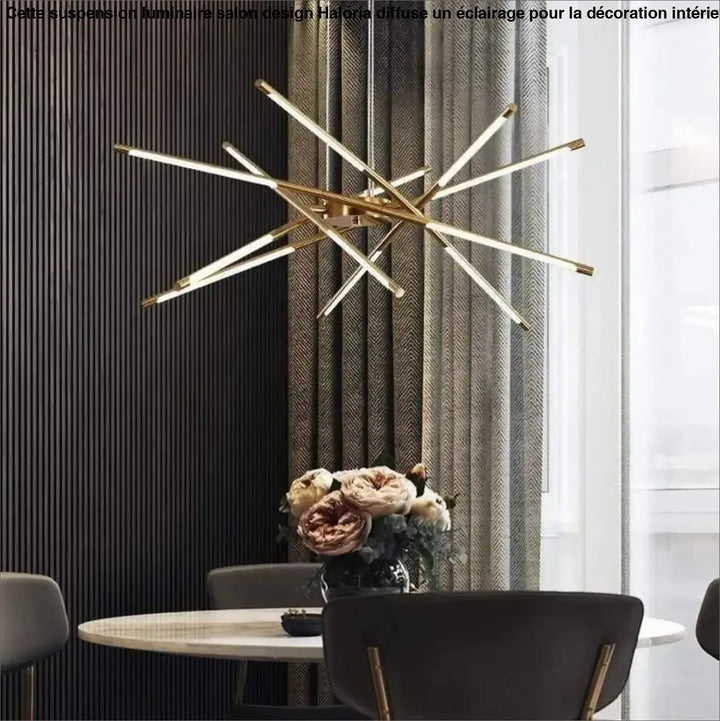 Suspension Luminaire Salon Design Tubes Croisés