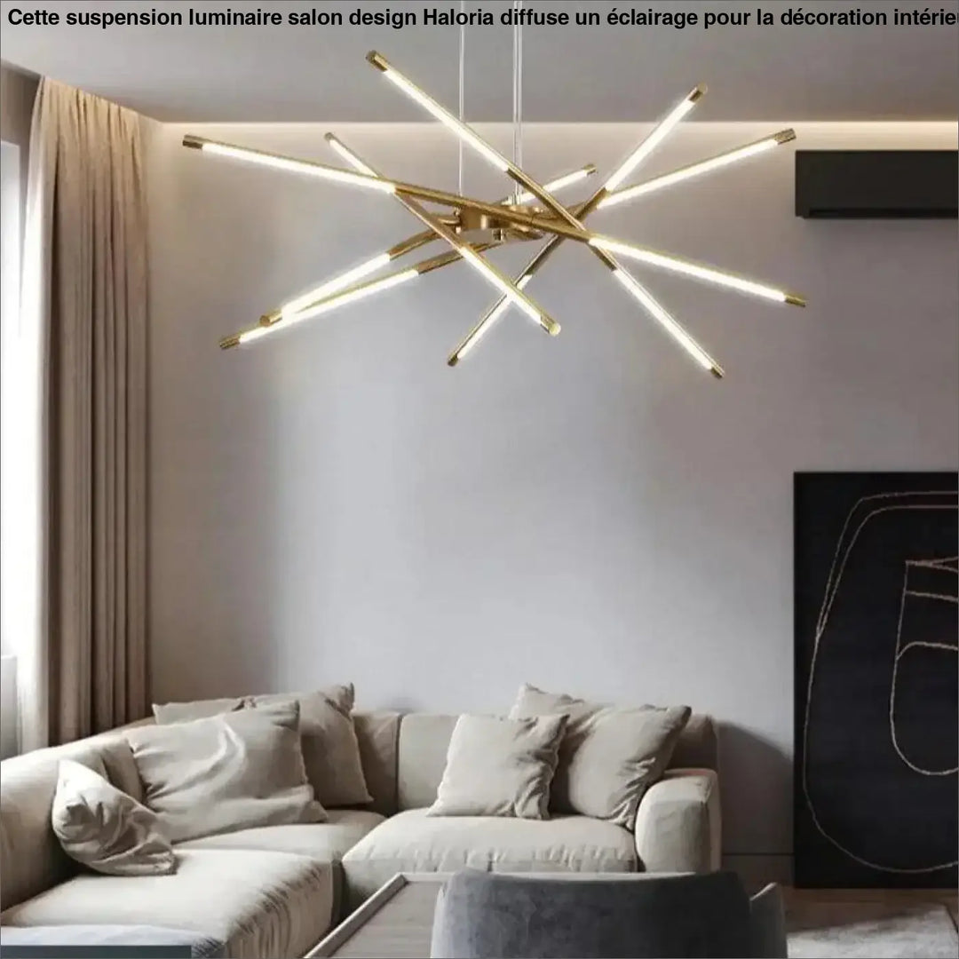 Suspension Luminaire Salon Design Tubes Croisés