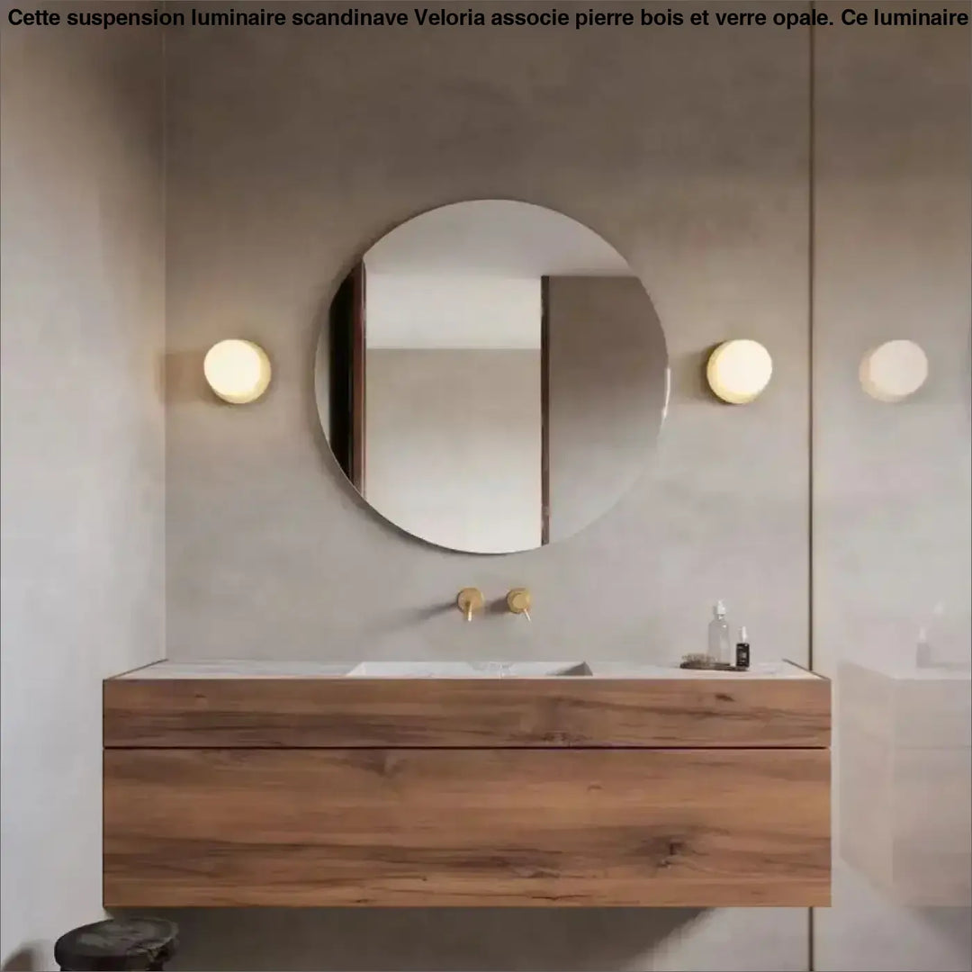 Applique murale moderne en verre opalin pour salle de bain design