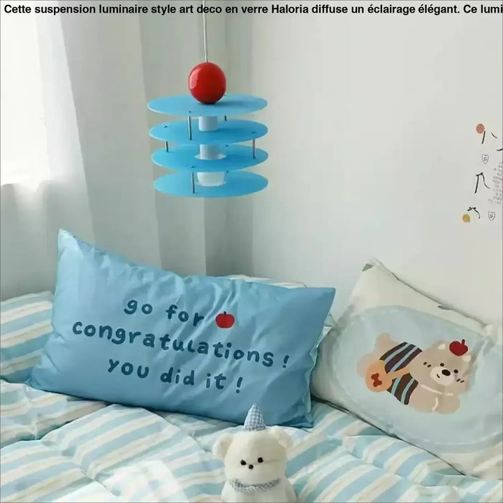 Suspension luminaire enfant bleu style design créatif moderne
