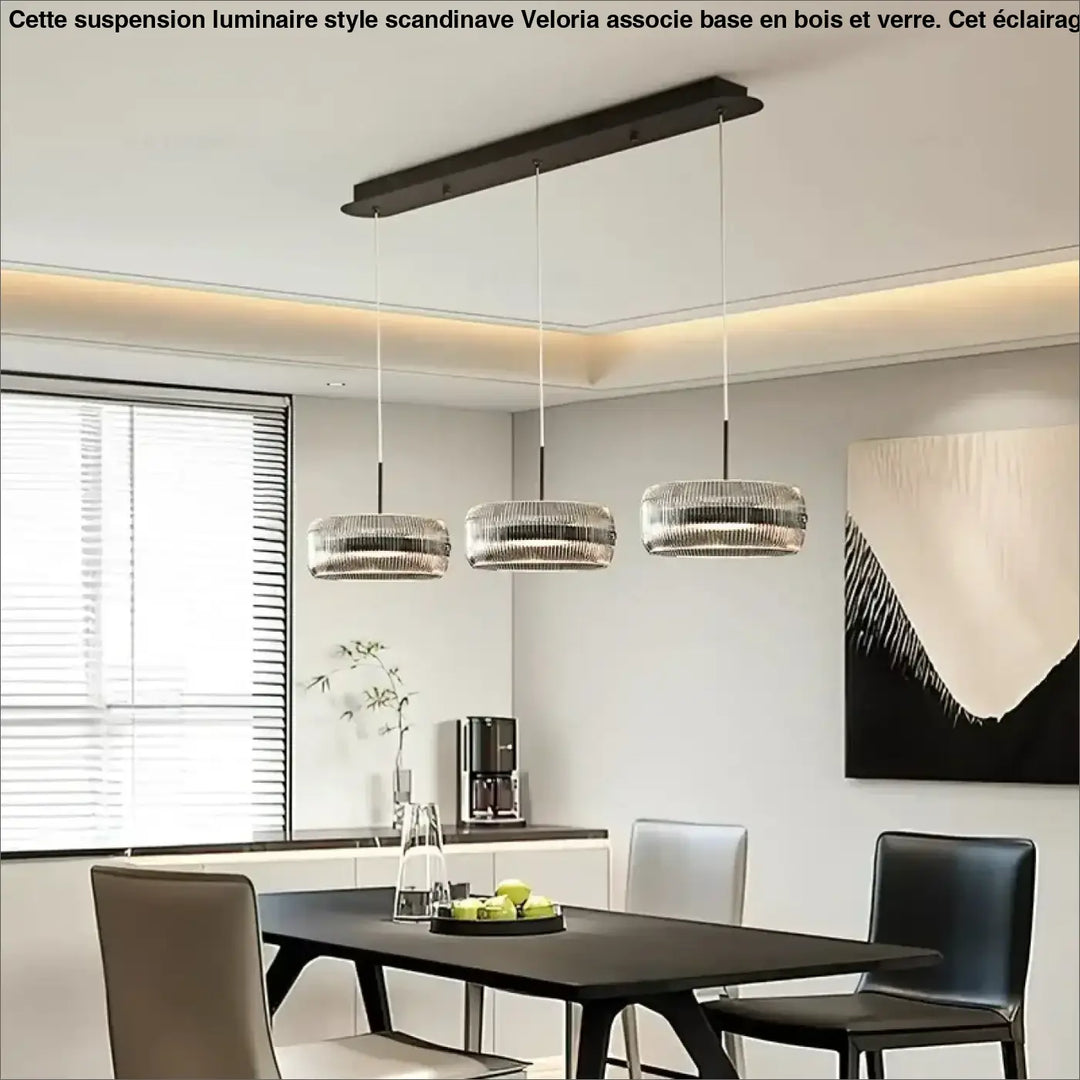 Suspension luminaire suspendue en verre avec support noir
