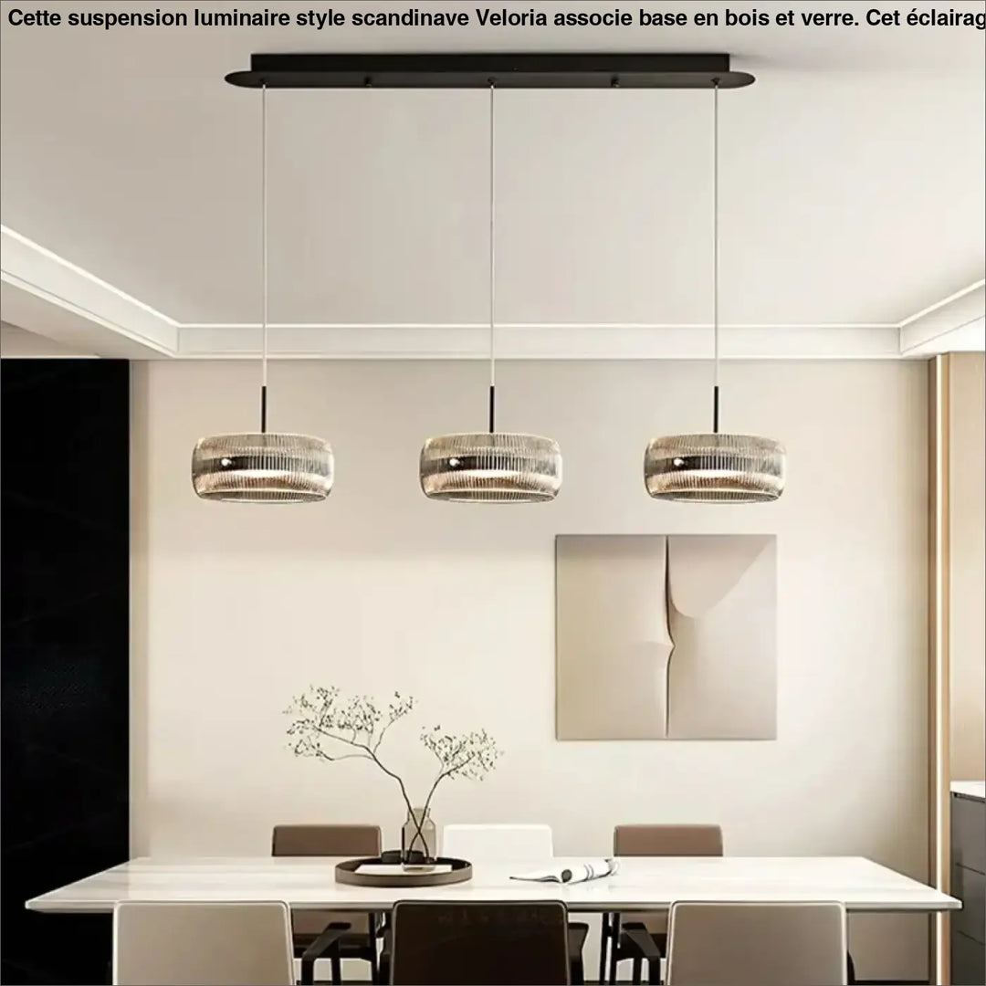 Suspension luminaire suspendue en verre avec support noir