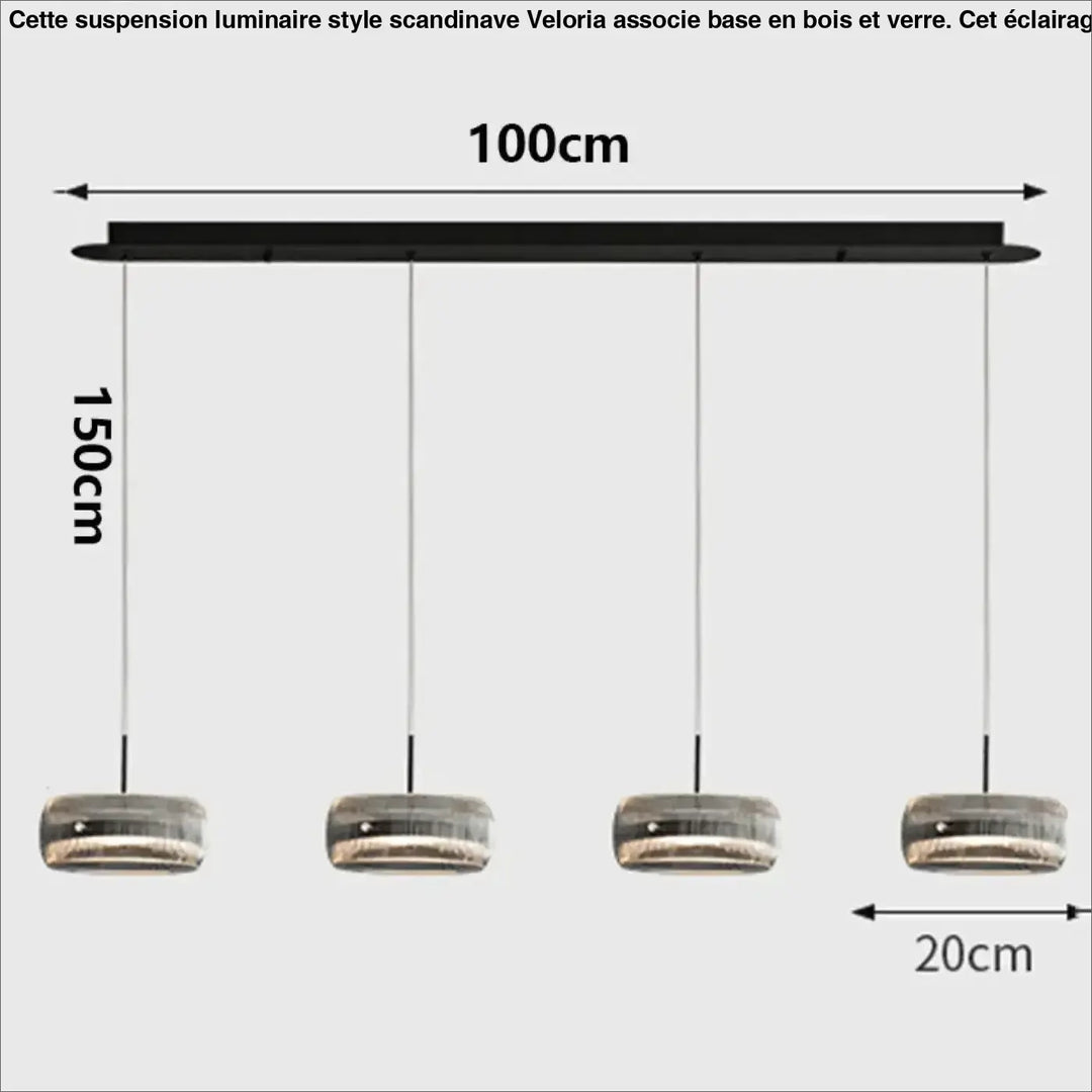 Suspension luminaire suspendue en verre avec support noir