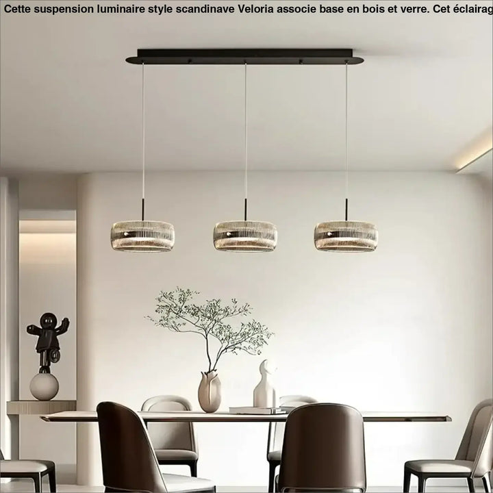 Suspension luminaire suspendue en verre avec support noir