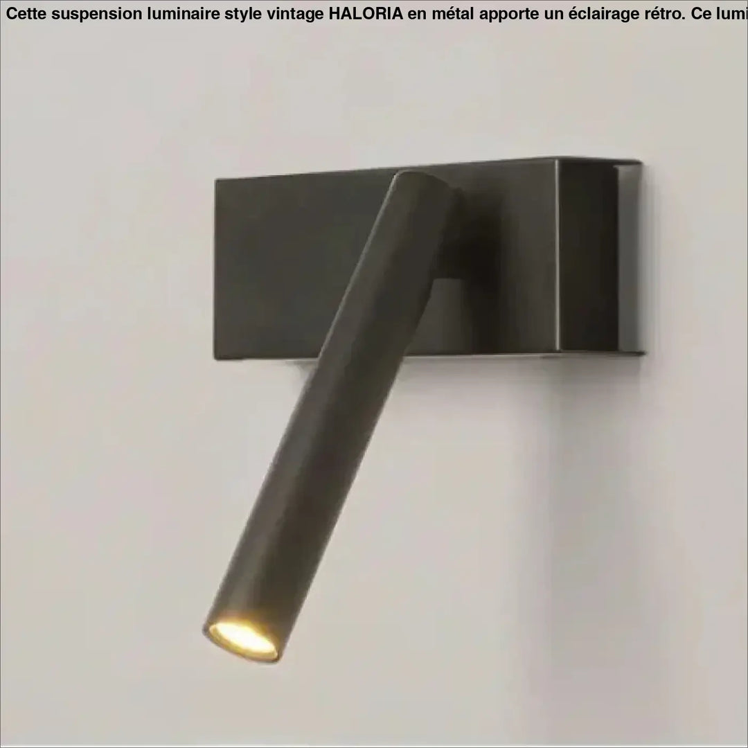 Applique murale fokus en finition mate noire avec bras ajustable et design angulaire pour intérieur contemporain