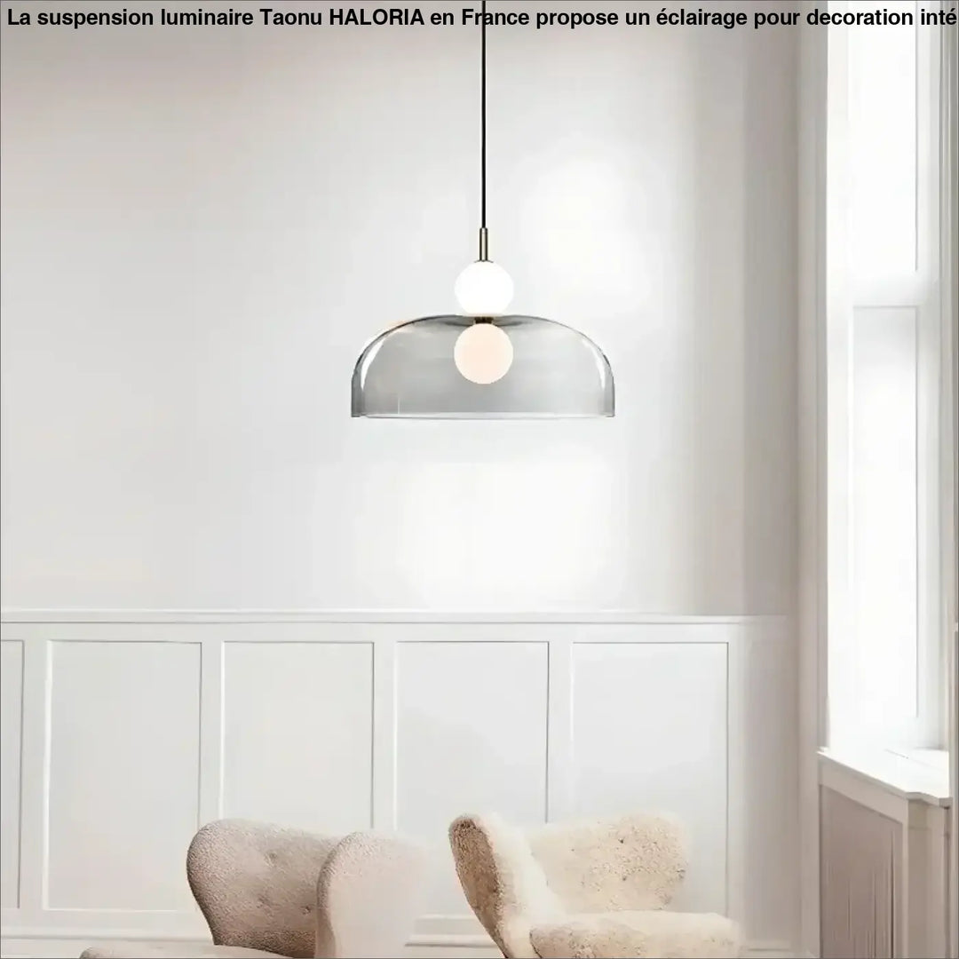 Suspension luminaire moderne en verre courbé transparent